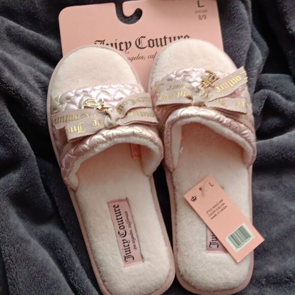 NWT Juicy Couture Platform Slippers Pink size L 8/9 - Picture 2 of 6
